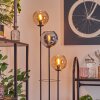 Koyoto Lampada da terra 30 cm Legno scuro, Nero, 3-Luci