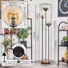 Koyoto Lampada da terra 30 cm Legno scuro, Nero, 3-Luci