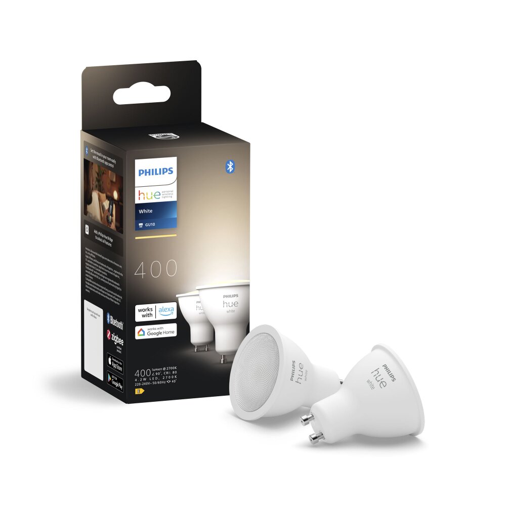 Philips Hue White LED GU10 5,2 Watt 2700 Kelvin 400 Lumen main product photo