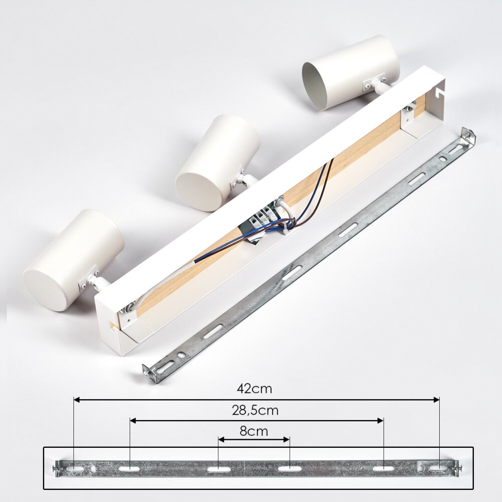 Gesteira Plafoniera, Faretto da soffitto Écru, Bianco, 3-Luci