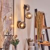 Chehalis Lampada a sfera, Applique 23 cm Cromo, Chiaro, Grigio fumo, 3-Luci