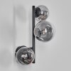 Chehalis Lampada a sfera, Applique 23 cm Cromo, Chiaro, Grigio fumo, 3-Luci