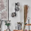 Chehalis Lampada a sfera, Applique 28 cm Cromo, Chiaro, Grigio fumo, 3-Luci