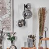 Chehalis Lampada a sfera, Applique 23 cm Cromo, Chiaro, Grigio fumo, 3-Luci