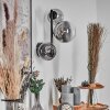 Chehalis Lampada a sfera, Applique 23 cm Cromo, Chiaro, Grigio fumo, 3-Luci