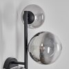 Chehalis Lampada a sfera, Applique 23 cm Cromo, Chiaro, Grigio fumo, 3-Luci