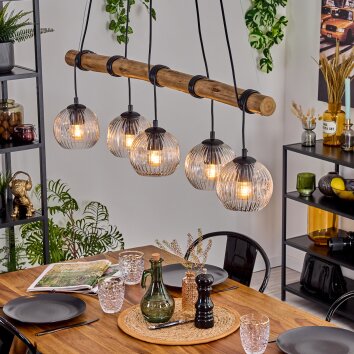 Ripoll Lampadario a sospensione, Lampada a sfera, Lampada a sospensione Écru, Nero, 5-Luci Ripoll Lampadario a sospensione, Lampada a sfera, Lampada a sospensione Écru, Nero, 5-Luci