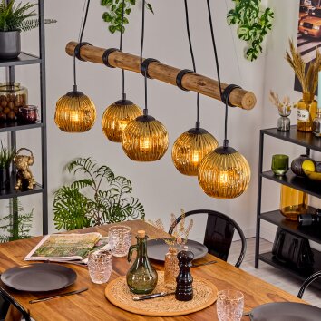 Ripoll Lampadario a sospensione, Lampada a sfera, Lampada a sospensione Écru, Nero, 5-Luci