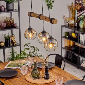 Ripoll Lampadario a sospensione, Lampada a sfera, Lampada a sospensione Écru, Nero, 3-Luci