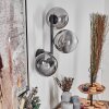 Chehalis Lampada a sfera, Applique 33 cm Cromo, Chiaro, Grigio fumo, 3-Luci