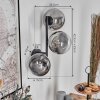 Chehalis Lampada a sfera, Applique 33 cm Cromo, Chiaro, Grigio fumo, 3-Luci
