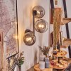 Chehalis Lampada a sfera, Applique 33 cm Cromo, Chiaro, Grigio fumo, 3-Luci