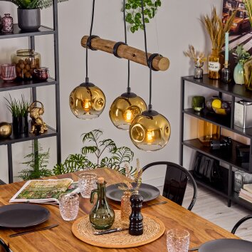 Ripoll Lampadario a sospensione, Lampada a sfera, Lampada a sospensione Écru, Nero, 3-Luci