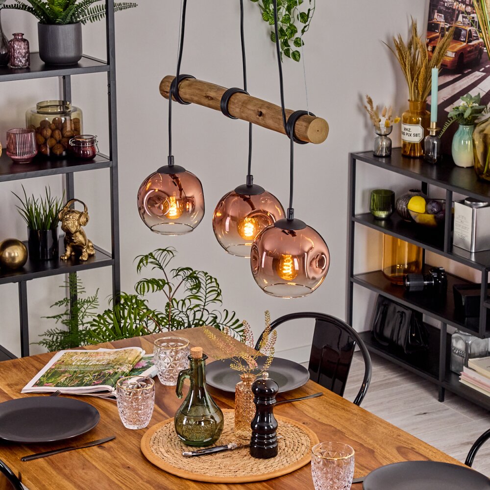 Ripoll Lampadario a sospensione, Lampada a sfera, Lampada a sospensione Écru, Nero, 3-Luci main product photo