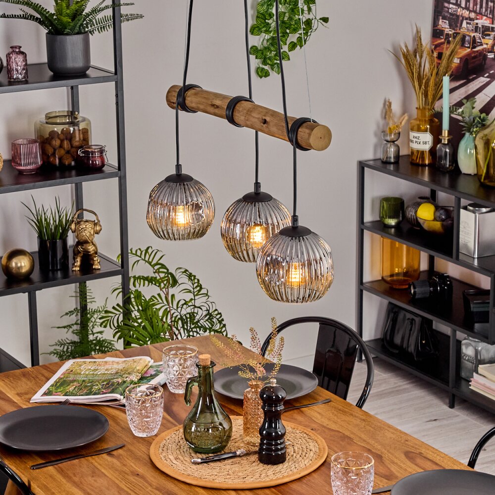 Ripoll Lampadario a sospensione, Lampada a sfera, Lampada a sospensione Écru, Nero, 3-Luci main product photo
