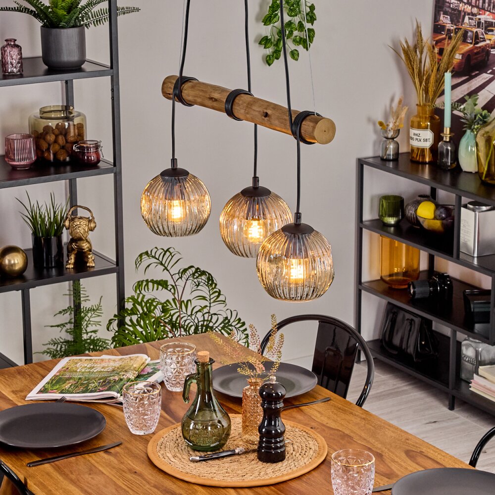 Ripoll Lampadario a sospensione, Lampada a sfera, Lampada a sospensione Écru, Nero, 3-Luci main product photo
