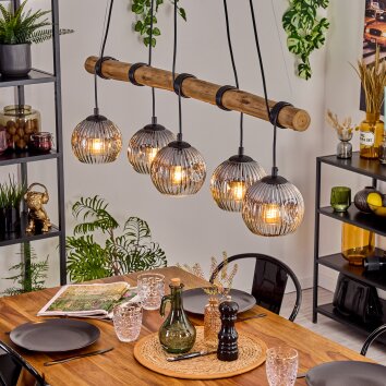 Ripoll Lampadario a sospensione, Lampada a sfera, Lampada a sospensione Écru, Nero, 5-Luci