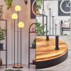 Gastor Lampada da terra 30 cm Legno chiaro, Nero, 3-Luci