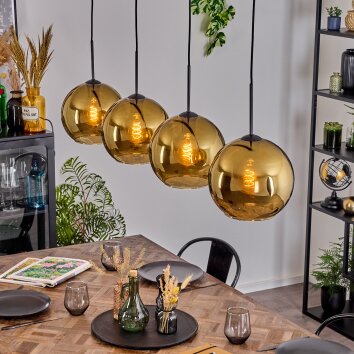 Koyoto Lampadario a sospensione, Lampada a sfera, Lampada a sospensione Oro, 4-Luci