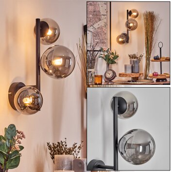 Chehalis Lampada a sfera, Applique 23 cm Grigio fumo, 3-Luci Chehalis Lampada a sfera, Applique 23 cm Grigio fumo, 3-Luci
