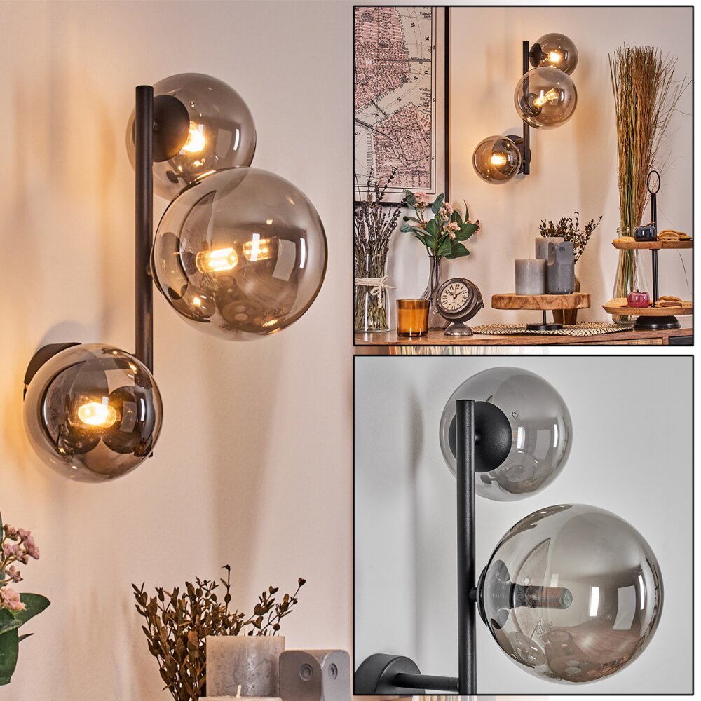 Chehalis Lampada a sfera, Applique 23 cm Grigio fumo, 3-Luci main product photo