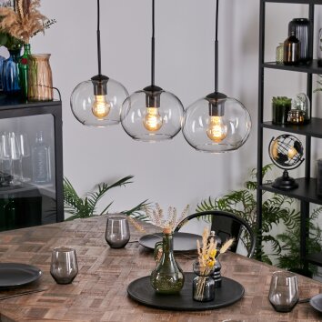 Apedo Lampadario a sospensione, Lampada a sfera, Lampada a sospensione Chiaro, 3-Luci