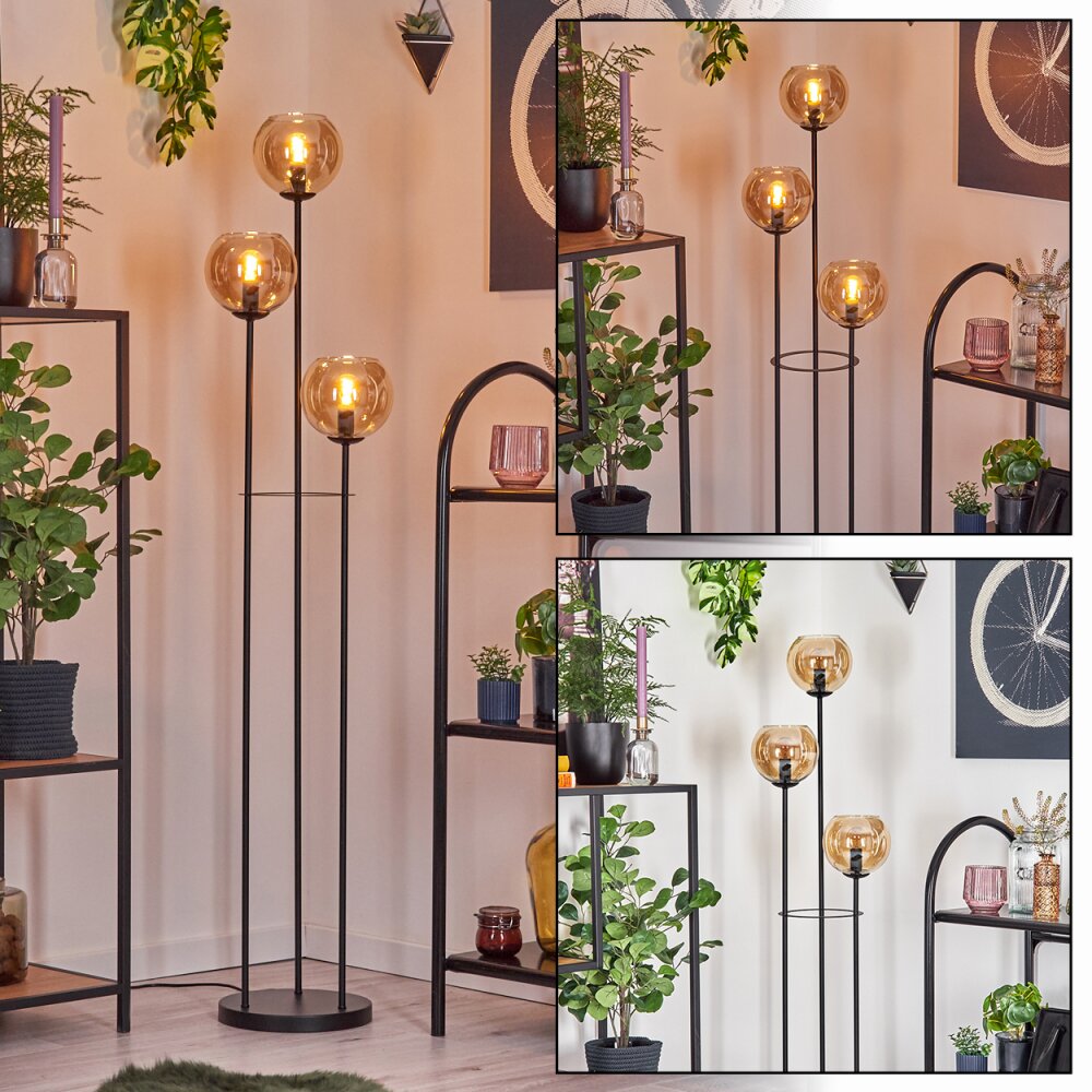 Koyoto Lampada da terra Nero, 3-Luci main product photo