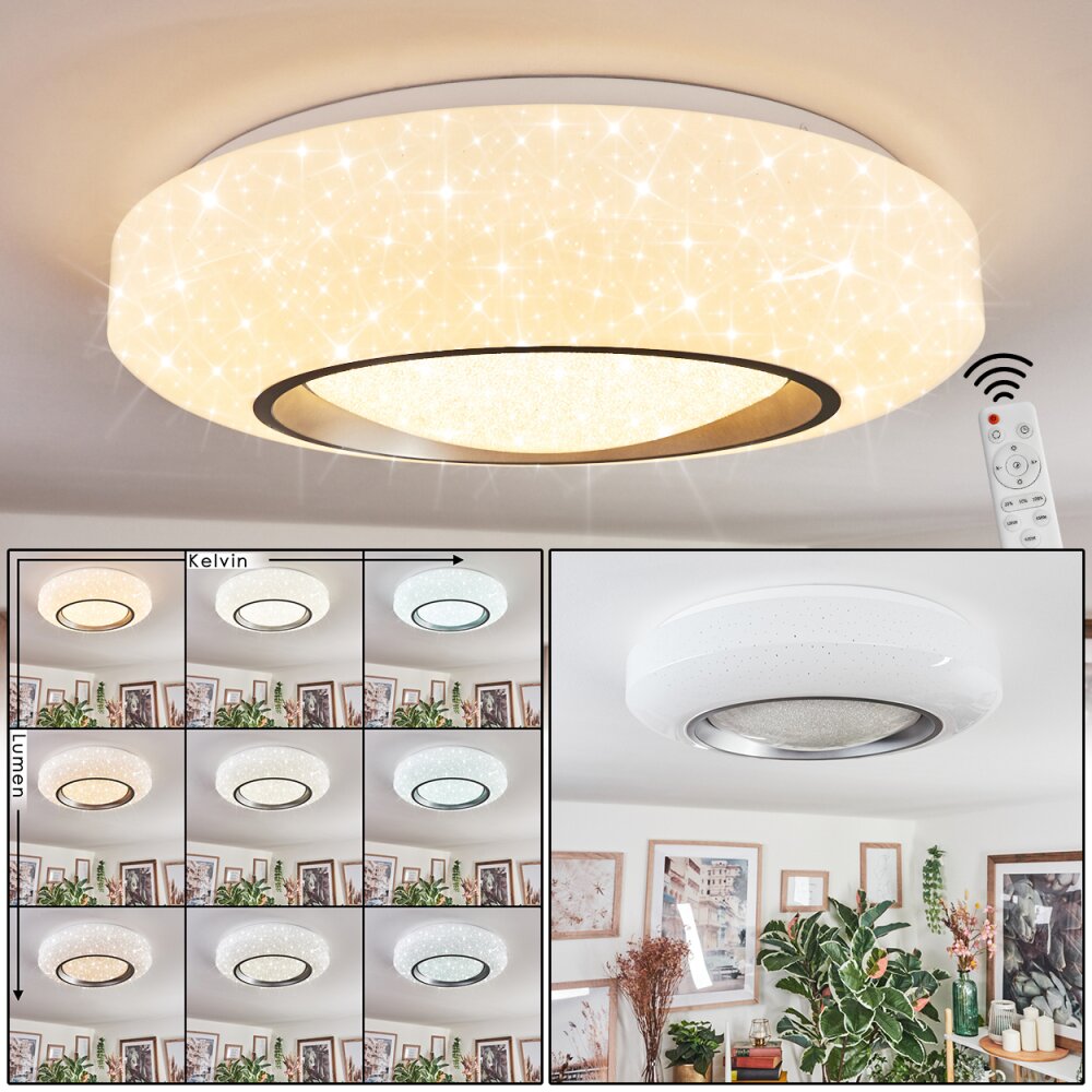 Dayen Plafoniera LED Argento, 1-Luce, Telecomando main product photo