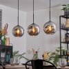 Ripoll Lampadario a sospensione, Lampada a sfera, Lampada a sospensione Cromo, Grigio fumo, 3-Luci