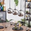 Ripoll Lampadario a sospensione, Lampada a sfera, Lampada a sospensione Cromo, Grigio fumo, 3-Luci