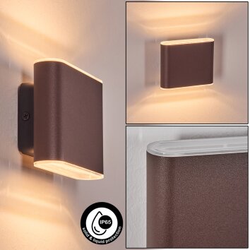 Paranhas Lampada da parete per esterno, Illuminazione bagno, Lampade Up & Down, Applique Ruggine, 1-Luce