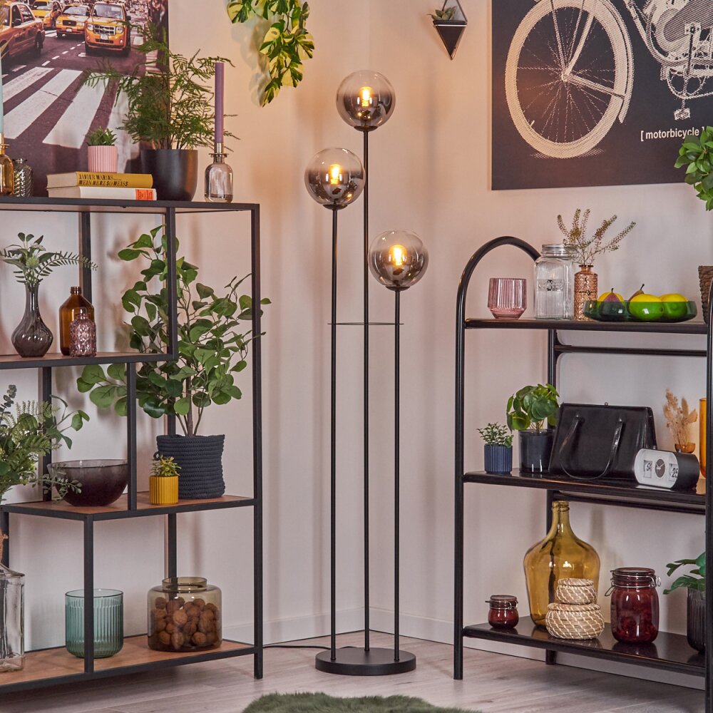 Gastor Lampada da terra 30 cm Nero, 3-Luci