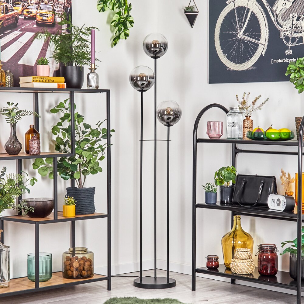 Gastor Lampada da terra 30 cm Nero, 3-Luci