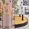 Gastor Lampada da terra 30 cm Legno scuro, Nero, 4-Luci