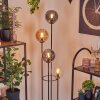 Gastor Lampada da terra 30 cm Legno scuro, Nero, 4-Luci
