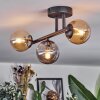 Chehalis Plafoniera, Lampada a sfera Ambrato, Grigio fumo, 3-Luci