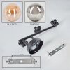 Chehalis Plafoniera, Lampada a sfera Ambrato, Grigio fumo, 3-Luci