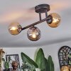 Chehalis Plafoniera, Lampada a sfera Ambrato, Grigio fumo, 3-Luci