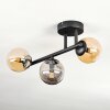 Chehalis Plafoniera, Lampada a sfera Ambrato, Grigio fumo, 3-Luci
