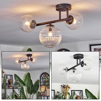 Chehalis Plafoniera, Lampada a sfera Chiaro, 3-Luci