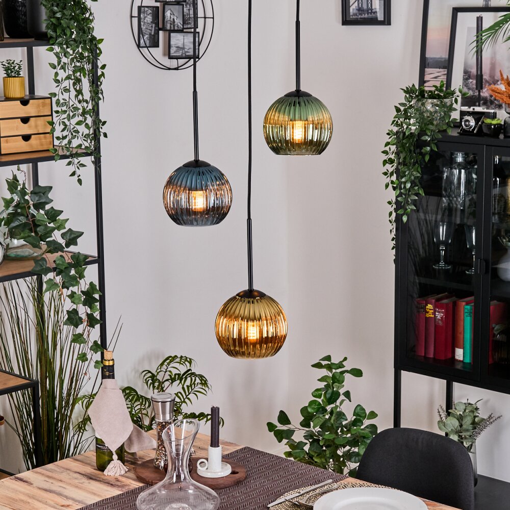 Koyoto Lampadario a sospensione, Lampada a sfera, Lampada a sospensione, Lampada a sospensione a cluster Nero, 3-Luci main product photo