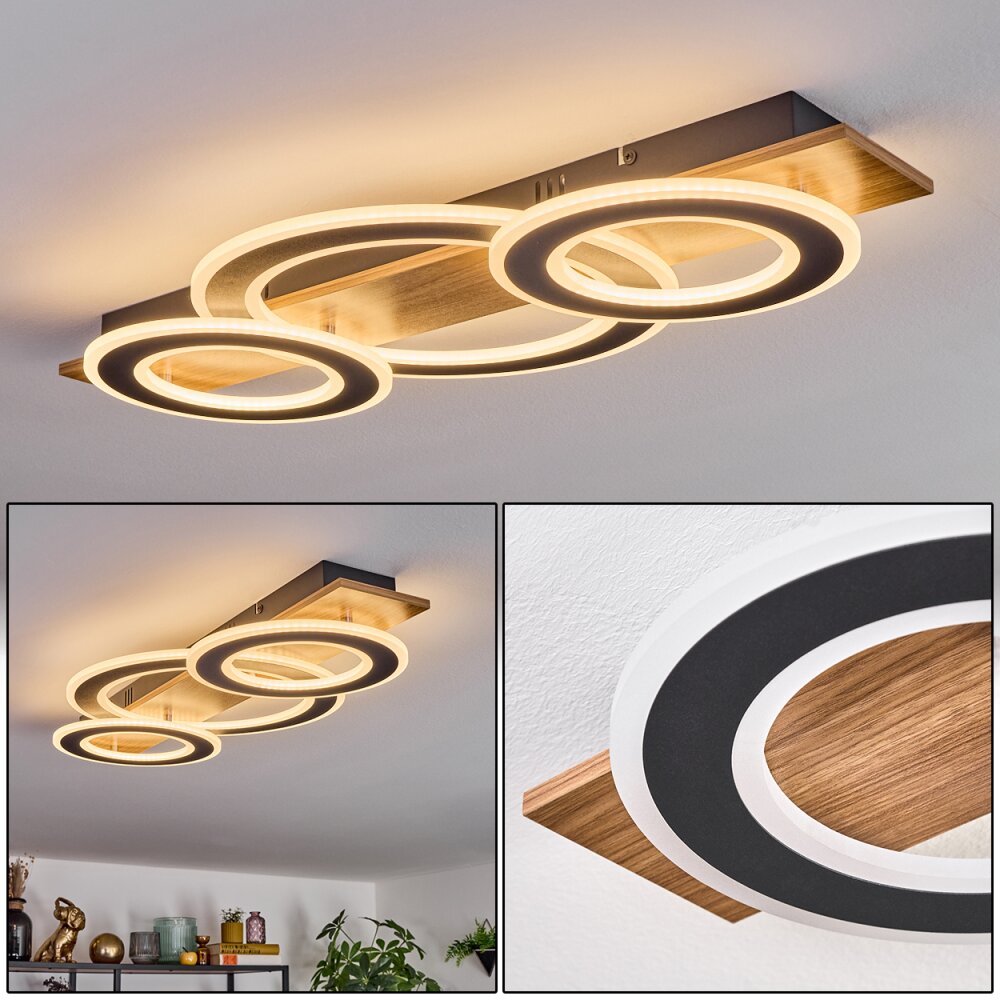 Besperia Plafoniera LED Aspetto del legno, Nero, 1-Luce main product photo