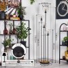 Gastor Lampada da terra 30 cm Legno scuro, Nero, 4-Luci