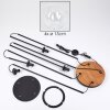 Gastor Lampada da terra 30 cm Legno scuro, Nero, 4-Luci