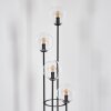 Gastor Lampada da terra 30 cm Legno scuro, Nero, 4-Luci