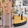 Koyoto Lampada da terra 30 cm Legno scuro, Nero, 4-Luci