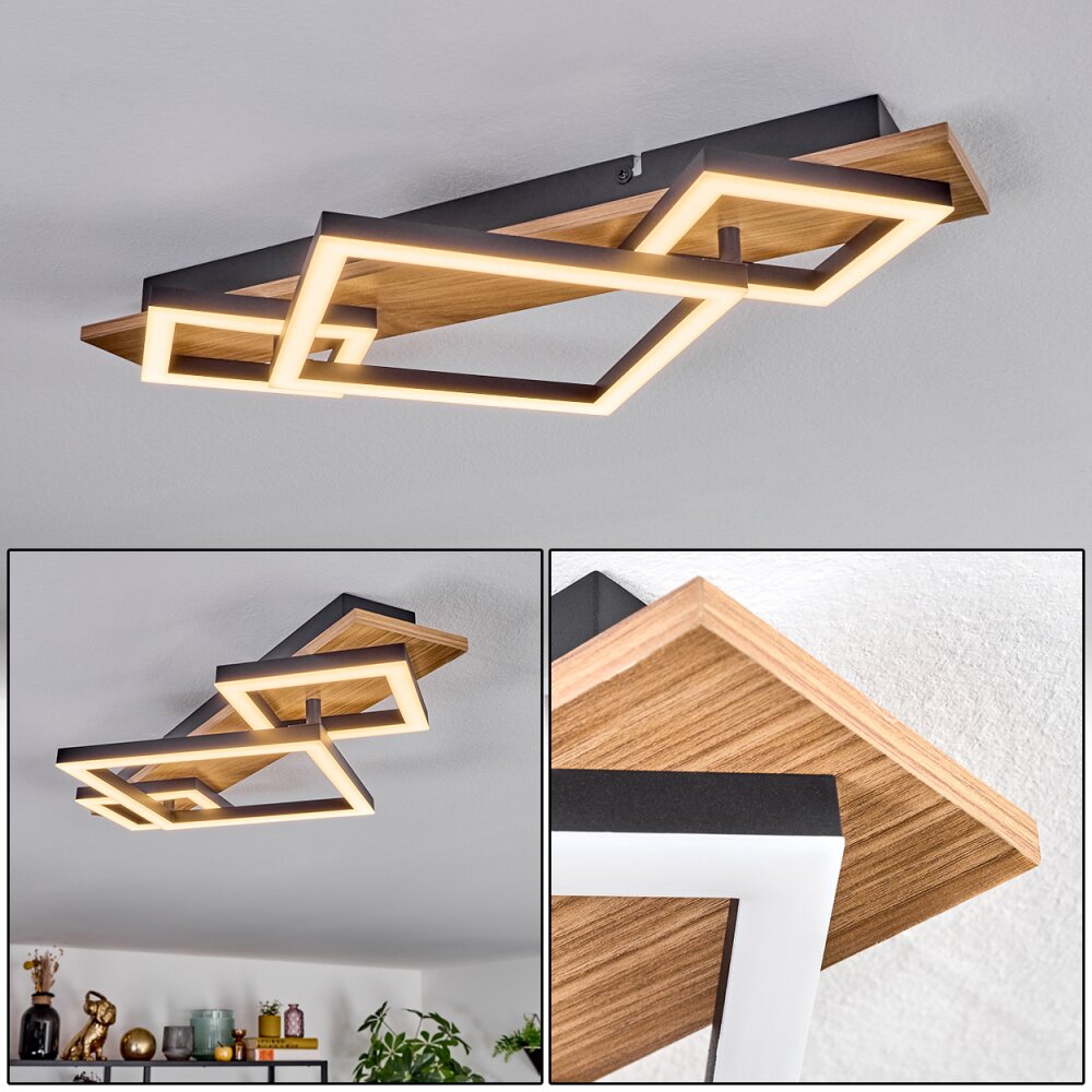 Cabanas Plafoniera LED Aspetto del legno, Nero, 1-Luce main product photo