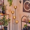 Koyoto Lampada da terra 30 cm Legno scuro, Nero, 4-Luci