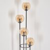 Koyoto Lampada da terra 30 cm Legno scuro, Nero, 4-Luci