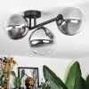 Chehalis Plafoniera, Lampada a sfera Chiaro, Grigio fumo, 3-Luci